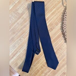 J Crew 100% silk navy polka dot tie